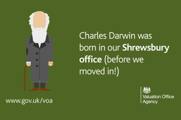 Charles Darwin was born in the Shrewsbury Valuation Office Agency office (before we moved in!)