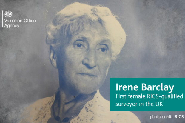 Irene Barclay was the first female RICS-qualified surveyor in the UK.