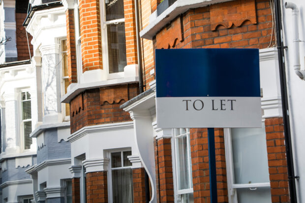 Residential properties with one sign to let.